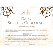 Load image into Gallery viewer, Sheeted Dark Chocolate (Case of 2 bags)