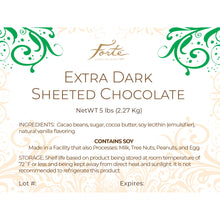Load image into Gallery viewer, Sheeted Extra Dark Chocolate (Case of 2 bags)