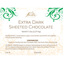 Load image into Gallery viewer, Sheeted Extra Dark Chocolate (Case of 2 bags)
